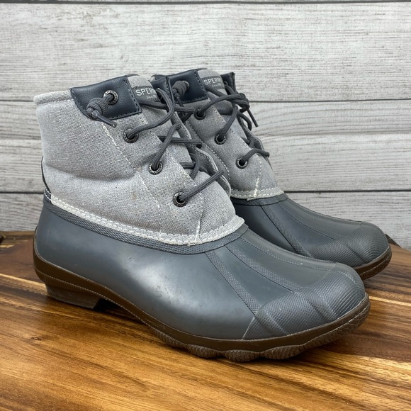 Sperry Saltwater Syren Gulf Quilt Duck Boot Grey Glitter STS84447 Women’s Size 7 - Picture 3 of 11